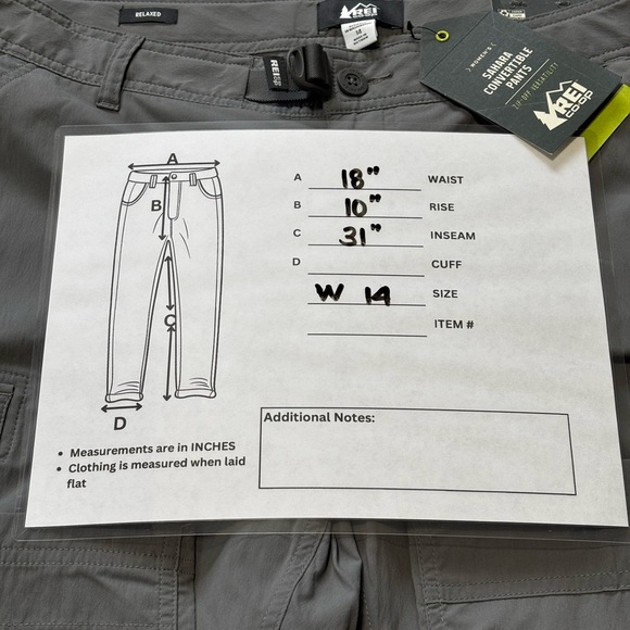 REI Co-op Sahara Convertible 2 in 1 weather resistant hike pants womens 14 - Picture 11 of 11
